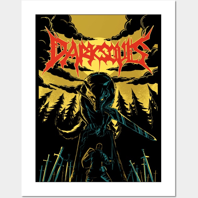 Unofficial Dark Souls Metal Band Tee Wall Art by peanutgolem